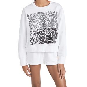 STELLA MCCARTNEY x Adidas White and Black Print Crew Neck Sweatshirt Size Medium
